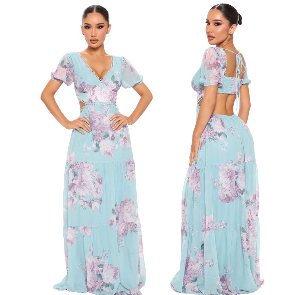 ✨Fashion Nova✨ NWT Spring Has Sprung Maxi Dress Size M